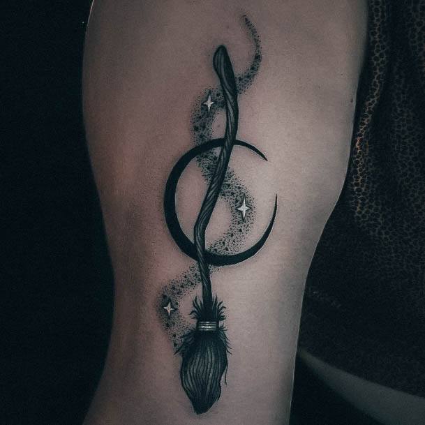 Appealing Womens Broom Tattoos