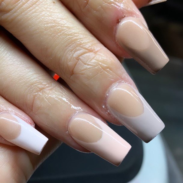 Appealing Womens Brown French Tip Nails