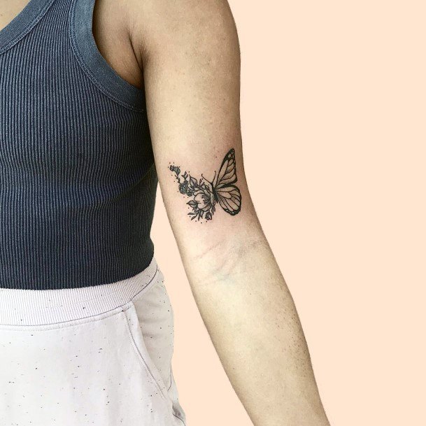 Appealing Womens Butterfly Flower Tattoos