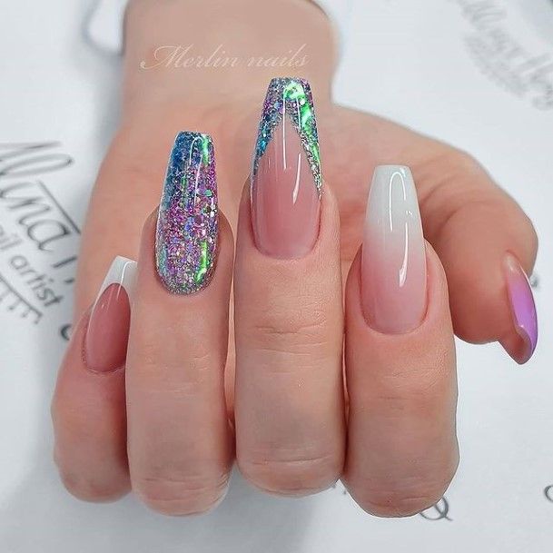 Appealing Womens Clear Blue Nails