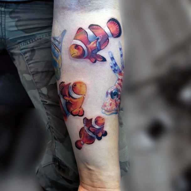 Appealing Womens Clown Fish Tattoos