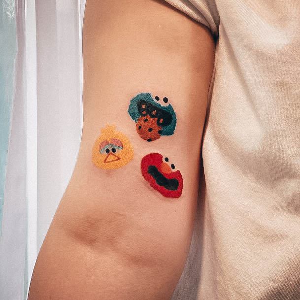 Appealing Womens Cookie Monster Tattoos