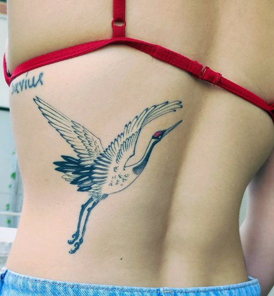 Appealing Womens Crane Tattoos