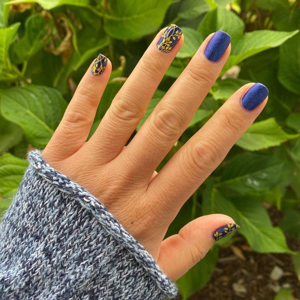 Appealing Womens Dark Blue Matte Nails