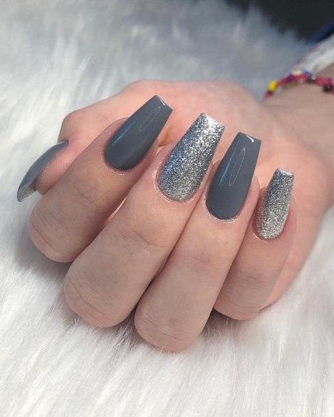 Appealing Womens Dark Grey Nails