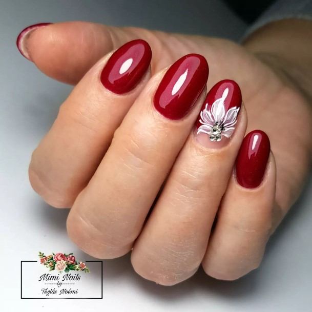 Appealing Womens Dark Red Nails