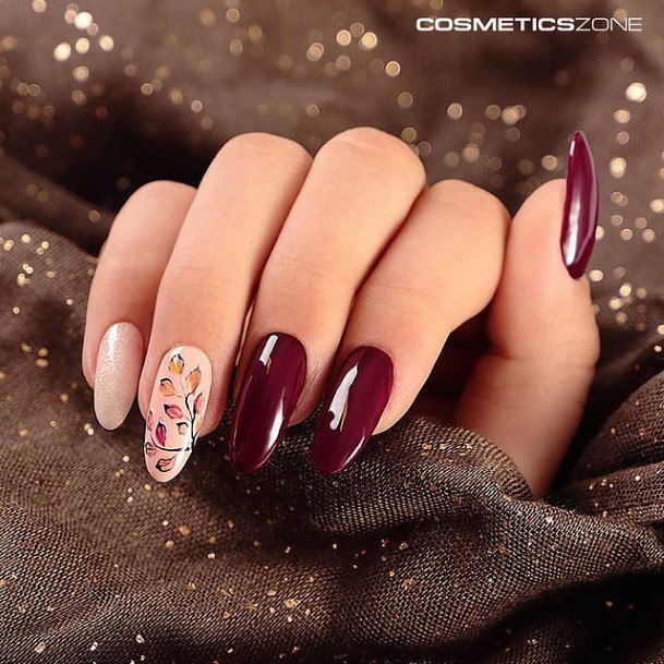 Appealing Womens Deep Red Nails