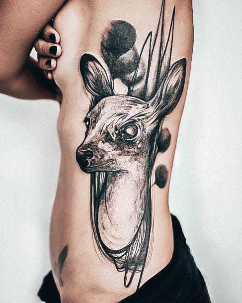 Appealing Womens Deer Tattoos