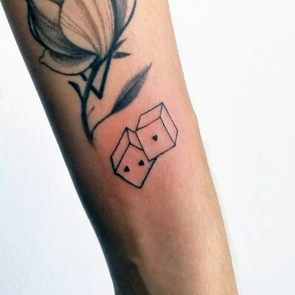 Appealing Womens Dice Tattoos