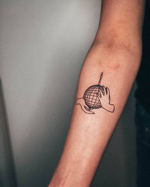 Appealing Womens Disco Ball Tattoos