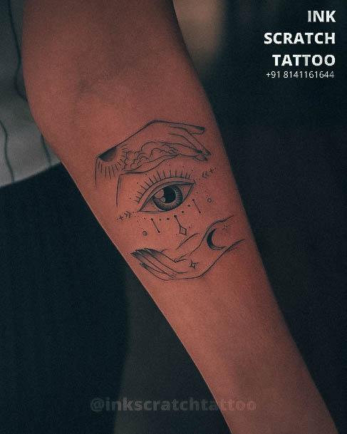 Appealing Womens Evil Eye Tattoos