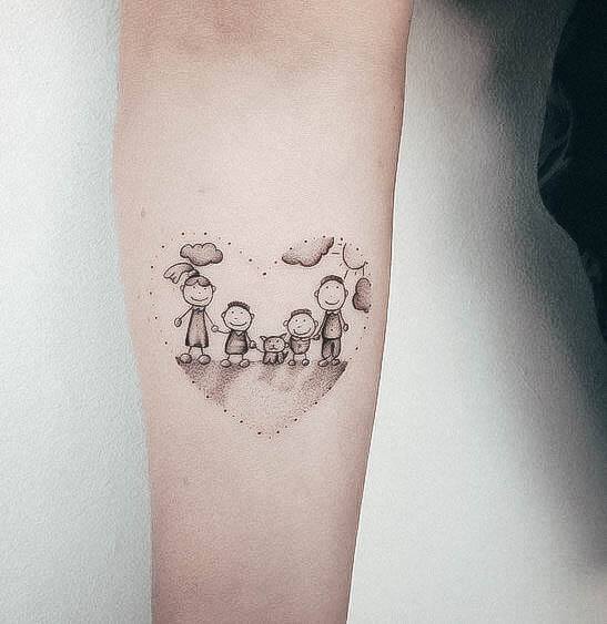 Appealing Womens Family Tattoos Forearm Heart