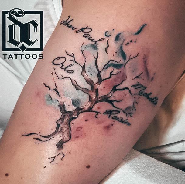 Appealing Womens Family Tree Tattoos