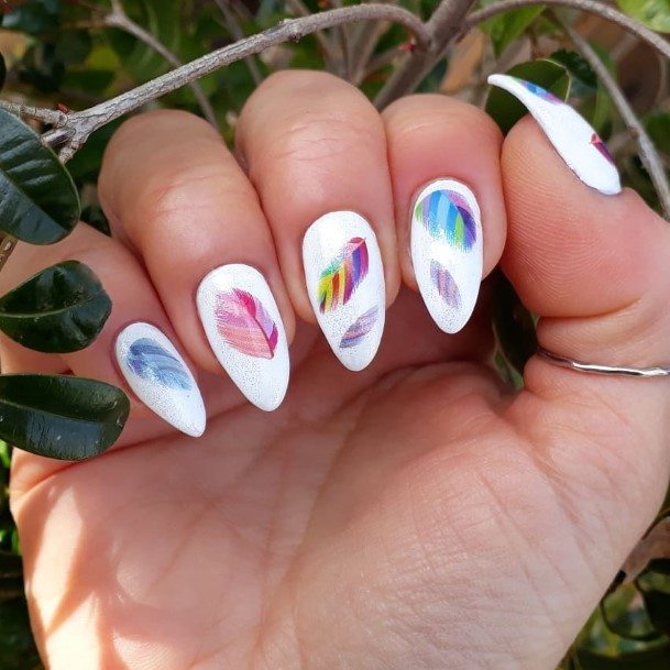Appealing Womens Feather Nails