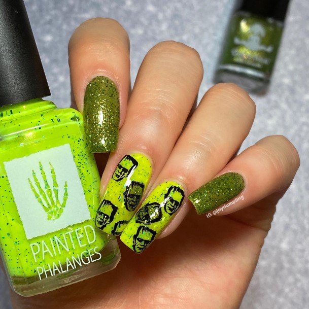 Appealing Womens Frankenstein Nails