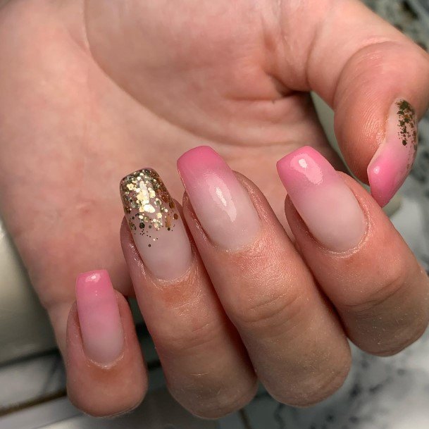 Appealing Womens Gold Ombre Nails