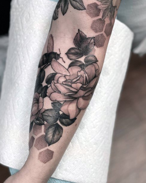 Appealing Womens Honeycomb Tattoos