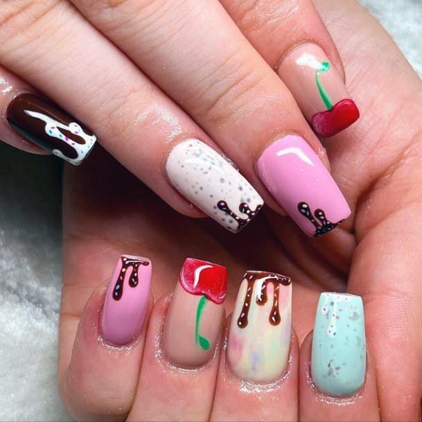 Appealing Womens Ice Cream Nails