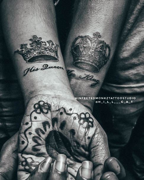 Appealing Womens King And Queen Tattoos Inner Forearm