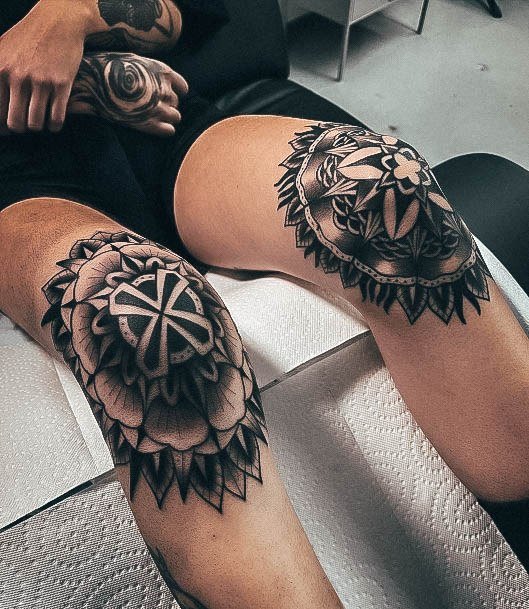 Appealing Womens Knee Tattoos