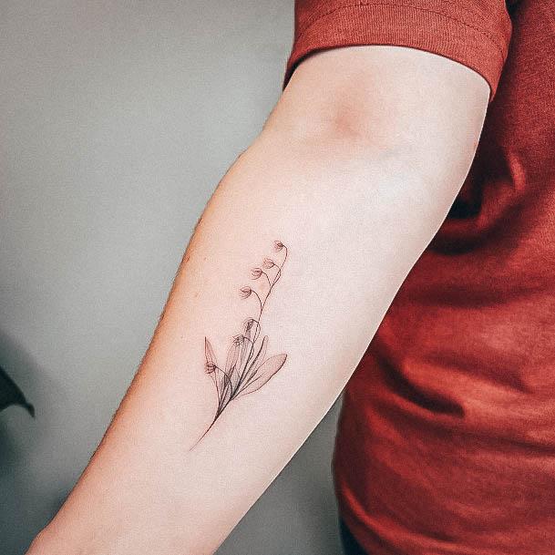 Appealing Womens Lily Of The Valley Tattoos