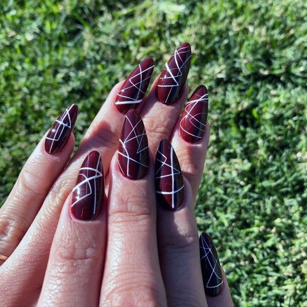 Appealing Womens Maroon Dress Nails