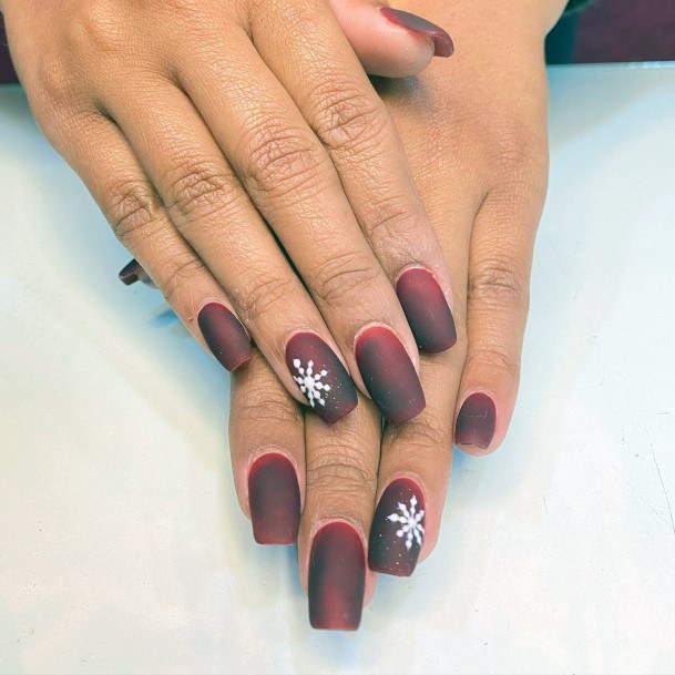 Appealing Womens Matte Maroon Nails