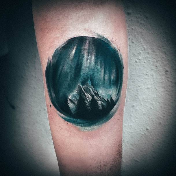 Appealing Womens Mountain Tattoos Circle