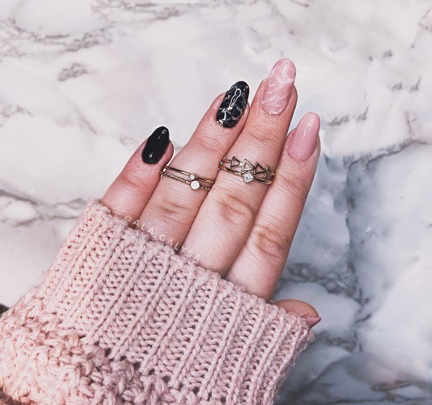 Appealing Womens Nude Marble Nails