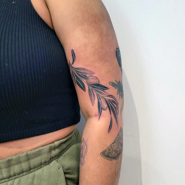 Appealing Womens Olive Branch Tattoos