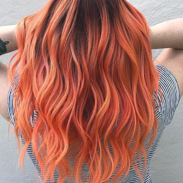 Appealing Womens Orange Ombre Hairstyless