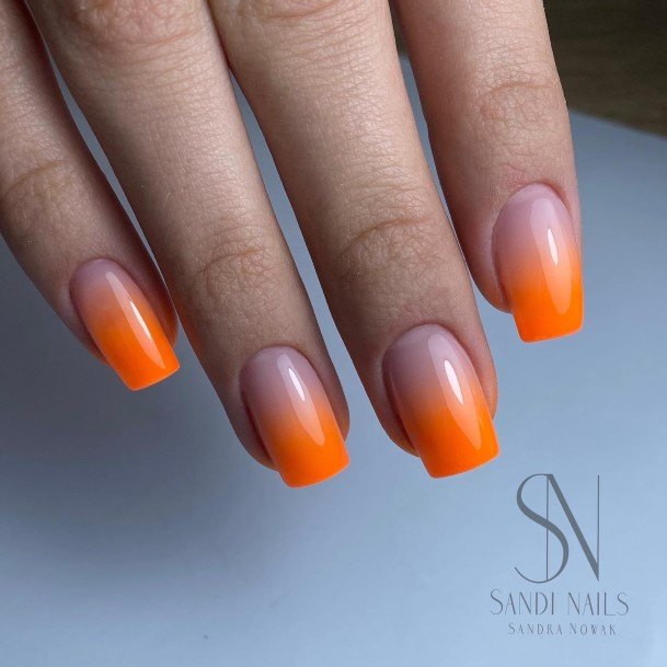 Appealing Womens Orange Ombre Nails