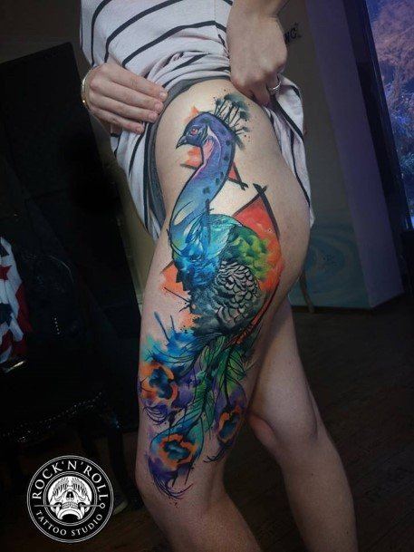 Appealing Womens Peacock Tattoos