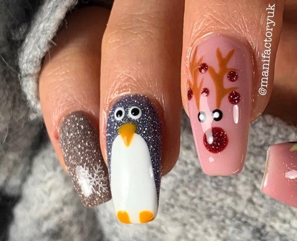 Appealing Womens Penguin Nails