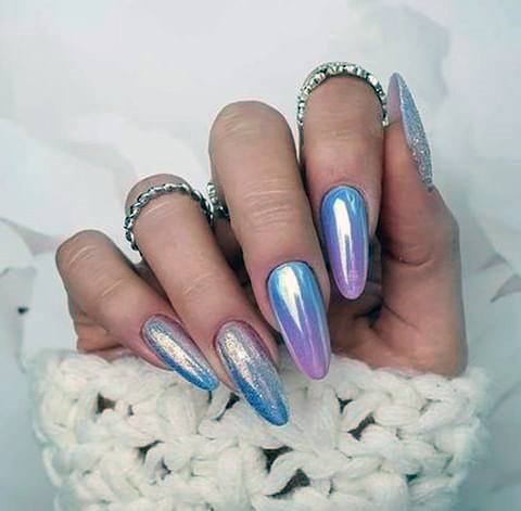 Appealing Womens Pink And Blue Nails