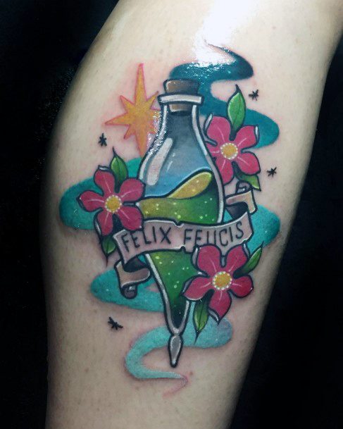 Appealing Womens Poison Bottle Tattoos