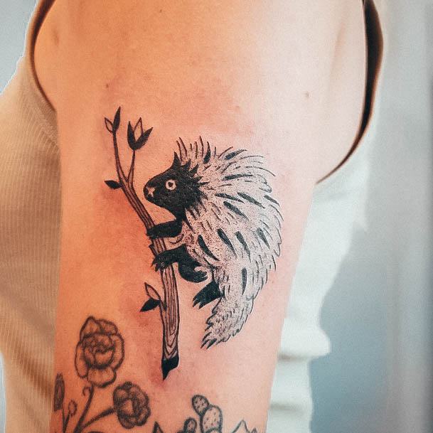 Appealing Womens Porcupine Tattoos