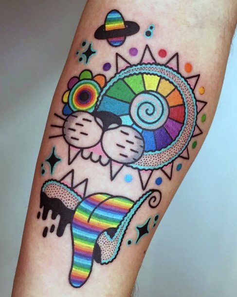 Appealing Womens Rainbow Tattoos