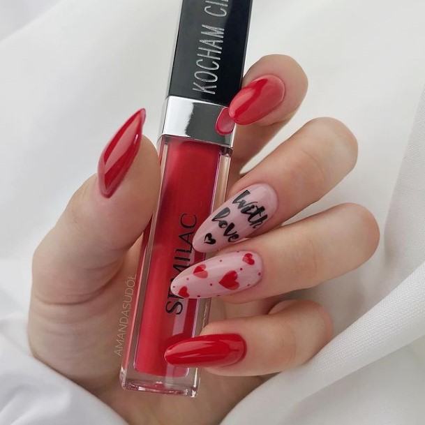 Appealing Womens Red And Black Nails