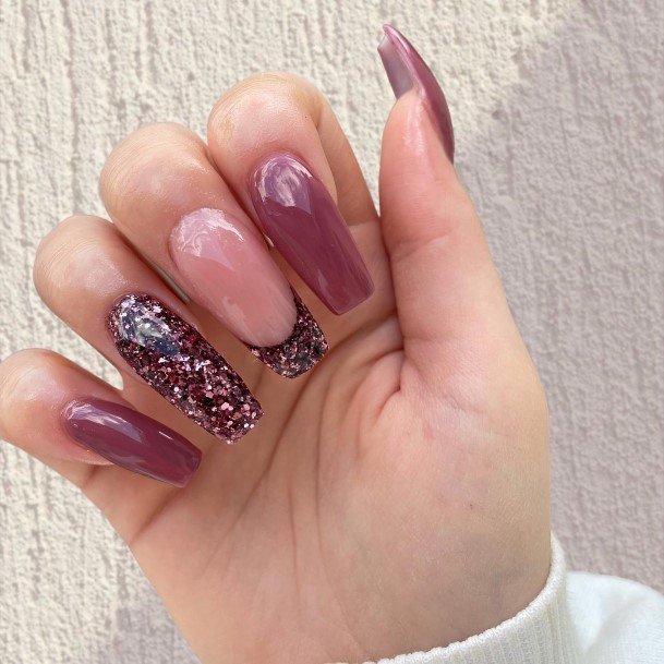 Appealing Womens Red And Purple Nails