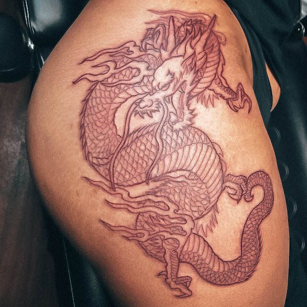 Appealing Womens Red Dragon Tattoos