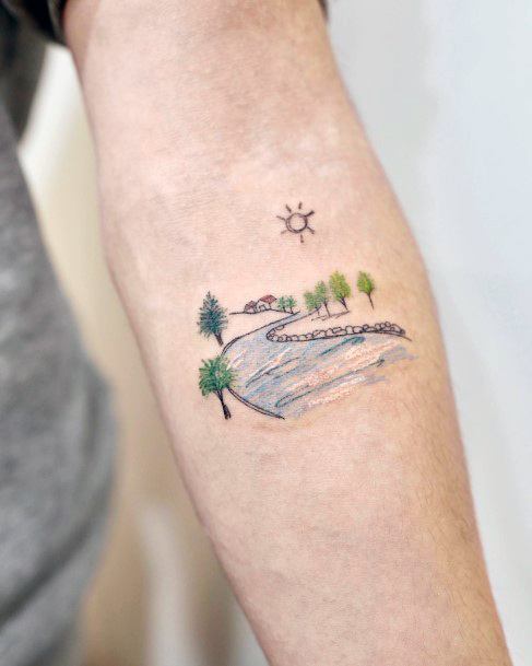 Appealing Womens River Tattoos