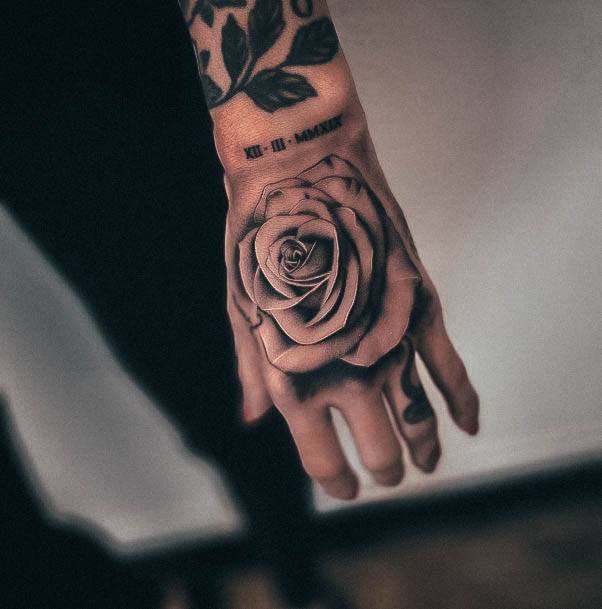 Appealing Womens Rose Hand Tattoos