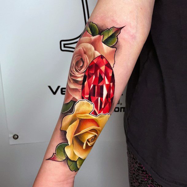 Appealing Womens Ruby Tattoos