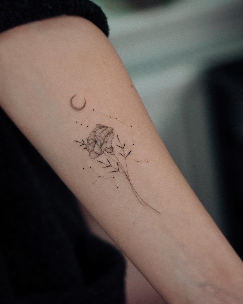 Appealing Womens Sagittarius Tattoos Tiny Forearm