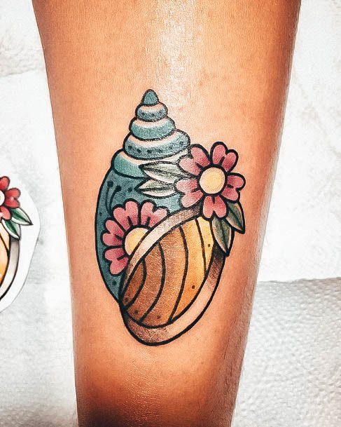 Appealing Womens Seashell Tattoos