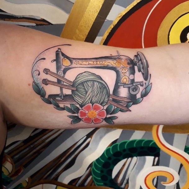 Appealing Womens Sewing Machine Tattoos