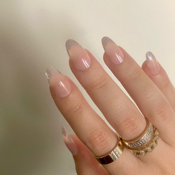 Appealing Womens Silver French Tip Nails