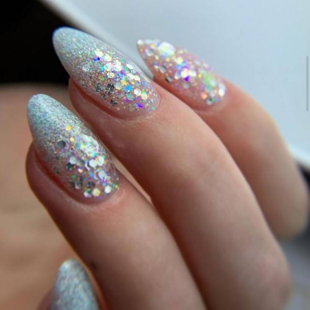 Appealing Womens Silver Ombre Nails