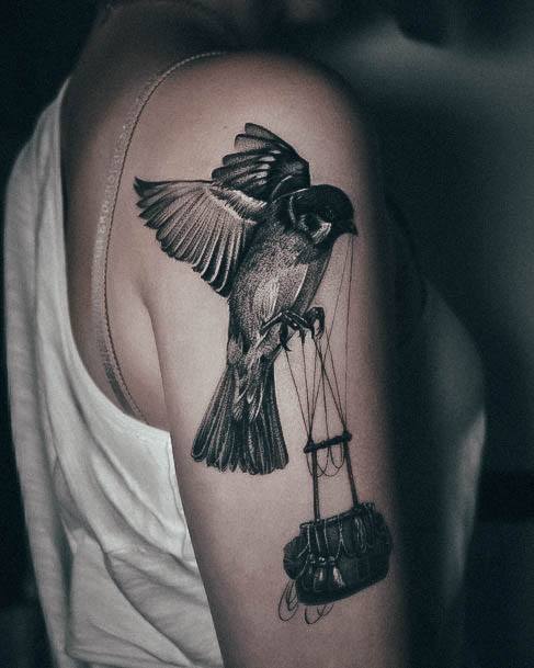 Appealing Womens Small Sparrow Tattoos